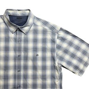 Wolverine PCWICK Men's Large Blue Plaid Short Sleeve Button Down Shirt RN119414
